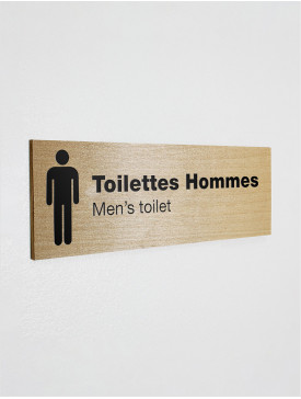 Toilette hommes rectangle bois